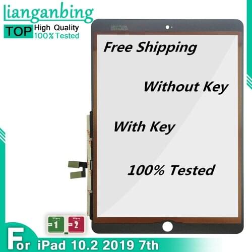 For iPad 10.2 For iPad 7 10.2 7th Gen A2197 A2198 A2200 Touch Screen Digitizer Outer Glass Panel Replacement With Key Button