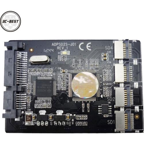 4 TF Card to SATA Converter TF Memory Card Raid Micro SD to STAT Adapter for PC