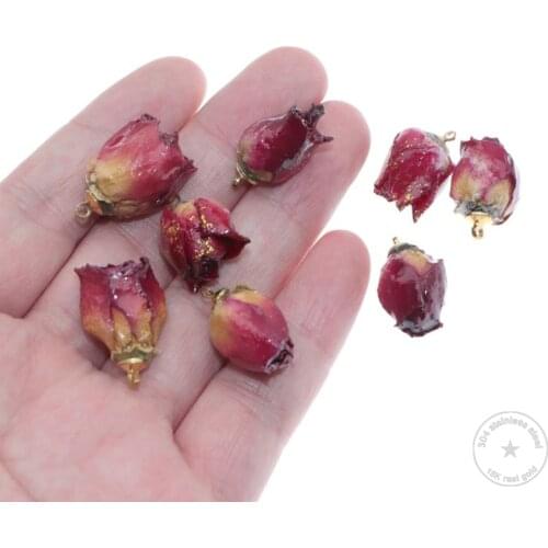 Real rose pendant earrings pendant-Earring accessories-Earring pendant-Earring making-Jewelry supplies