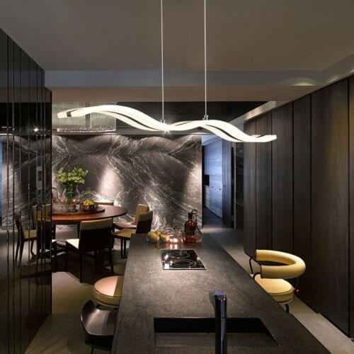 Modern LED Acrylic Wave Art Chandeliers Home dining room bedroom study aisle lights commercial lighting