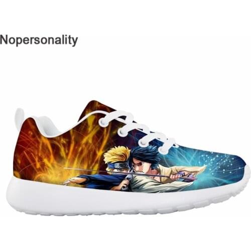 Nopersonality 2021 Spring Kids Breathable Running Shoes Lace-up Children Sneakers Anime Lightweight Tenis Infantil