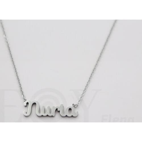 Collar De Acero Inox Con Nombre De Nuria Color Plata Alta Calidad Envió Desde España