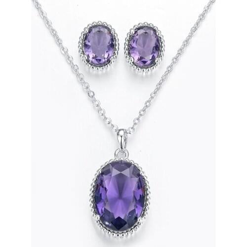 Jewelry Sets HADIYANA Fashion Yellow Or Purple Colors Design Elegant For Women CN926 High Quality Juego De Collar Y Pendientes