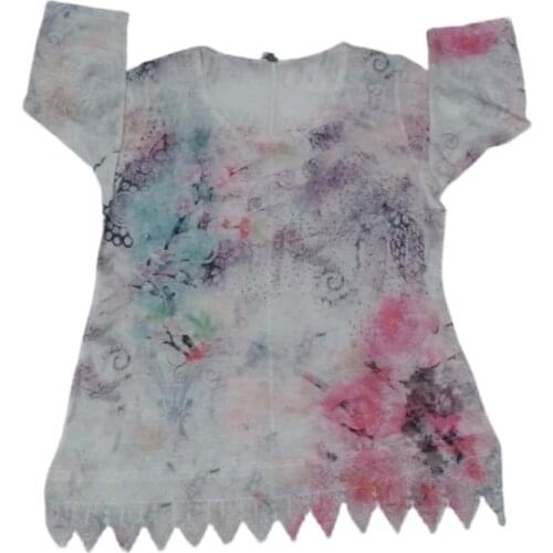 Womens Pattern Cubic Zirconia Capri-Sleeved Skirt Laced Knitted Viscose Large Size Tunic KTU-TRD-DP 432666313