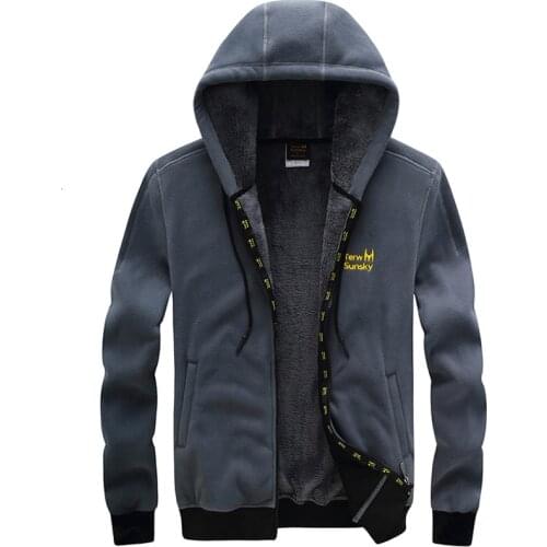 Winter Outdoor Hiking Sports Warm Fleece Hooded Jacket Men Riding Climbing Thick Windproof Fleece Coat Plus Velvet Cardigan Tops