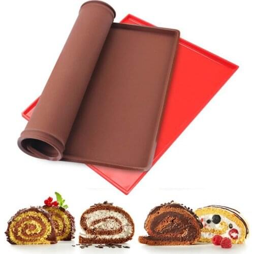1PC Non-stick Silicone Baking Mat Cake Roll Pad Macaron Swiss Roll Oven Mat Bakeware Baking Tools Kitchen Accessories
