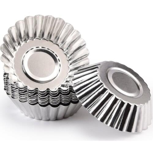 10Pcs/lot Silver Tone Cake Cupcake Liner Egg Mould Baking Muffin Round Cup Mold Cake Tool Bakeware Baking Pastry Tools H801