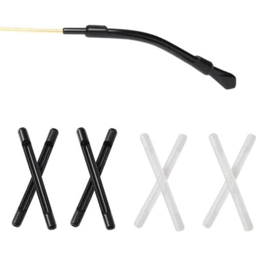 20pcs DT019 New Glasses Anti Slip Tip Optical Frame Temples Eyeglasses Silicone Temple tip Accessories black white