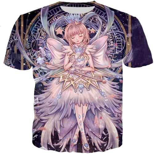 2021 Anime Sakura Card Captor T Shirts Men/women 3D child Printed T-shirt Casual Harajuku Style T-shirt Streetwear Tops