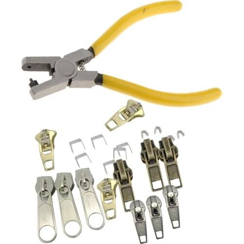 23Pcs Zipper Fixer Repair Pull Tab Instant Kit Pant Replacement & Pliers