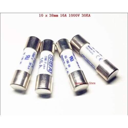 3-8pcs/Lot 10 x 38mm 16Amp 16A 1000V 30KA SIBA Ceramics Fuse DMI-Fuse 50 199 06