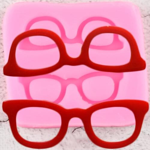 3D Glasses Silicone Mold Cupcake Topper Fondant Cake Decorating Tools DIY Baking Candy Clay Chocolate Gumpaste Moulds
