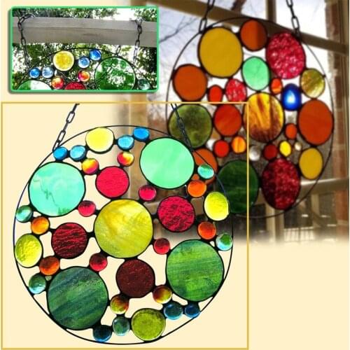 Acrylic Colorful Stained Suncatcher Window Hangings Ornaments Rainbow Window Panel Pendant For Home Decor Accessories