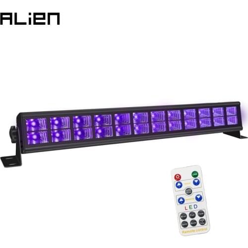 ALIEN Remote 24 LED UV Violet Wall Washer Black Lights DJ Disco Bar Party Birthday Wedding Club DMX 512 Stage Lighting Effect
