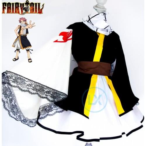 Anime Fairy Tail Natsu Dragneel Women Girls Lolita Kimono Dress Cosplay Costume Cutome-Made Halloween Free Shipping