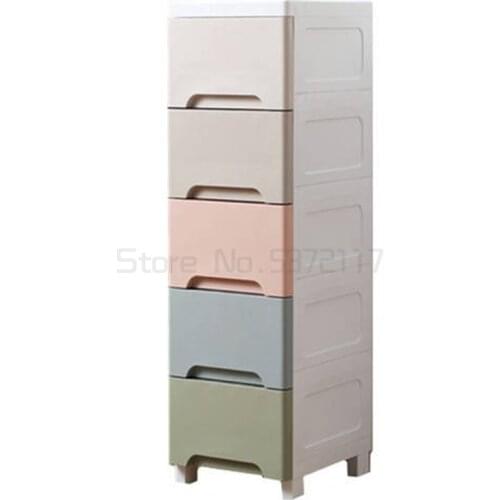 Household furniture wide slot storage cabinet drawer type plastic storage box slot storage cabinet kitchen shelf
