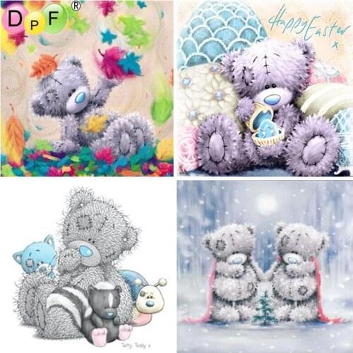 DPF DIY 5D full Round Diamond Painting Magic Cube Cross Stitch teddy bear series Diamond Embroidery Mosaic Home Decor Crafts