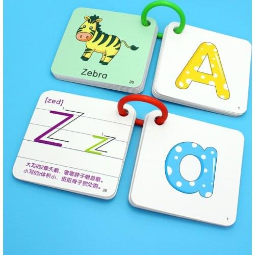 26 Letters 52 Pieces Double-Sided Alphabet Flash Cards For Kids Lowercase and Uppercase Letter Matching Game Learning Toys