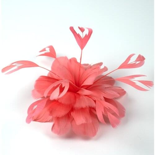 New Beautiful Feather Flower Natural Goose Feather Headdress for women Diy Wedding Party Hat Decoration Plumes 1pcs