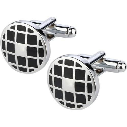 ZOSHI Jewelry Hot!!! New high quality Vintage grid Cuff Link Retro Exquisite Mens round Sleeve Nail hot style free shipping