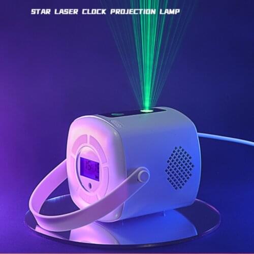 Star Laser Clock Projection Lamp Usb Rechargeable Portable Bedroom Bedside Party Atmosphere LED Projection Digital Clock