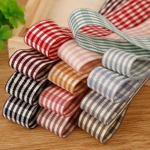 10yards/lot 10mm/16mm/25mm/40mm Christmas Lattice Ribbon for Hair Accessories DIY Gift Box Bouquet Wrapping Lace Ribbons