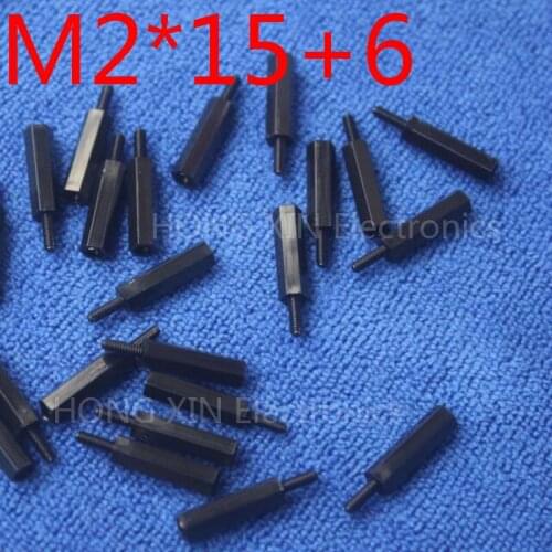 M2*15+6 1pcs Black nylon Standoff Spacer Standard M2 Male-Female 15mm Standoff Kit Repair parts High Quality