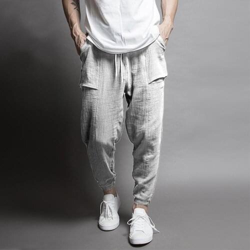 Fashion Loose Men Sweatpants Casual Men Loose Drawstring Sports Gym Trousers Long Ankle Banded Bloomers Pants moletom masculino