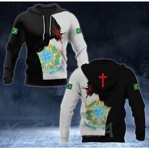 Jesus In BRAZIL Skull God Christian Cross 3D Printed Man Female Zipper HOODIE Pullover Sweatshirt Hooded Jersey Tracksuits