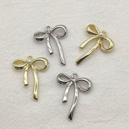 New arrival! 20x26mm 100pcs Zinc Alloy Bows Shape Charm/Connectors for Earring Necklace DIY Parts,Jewelry Findings & Components