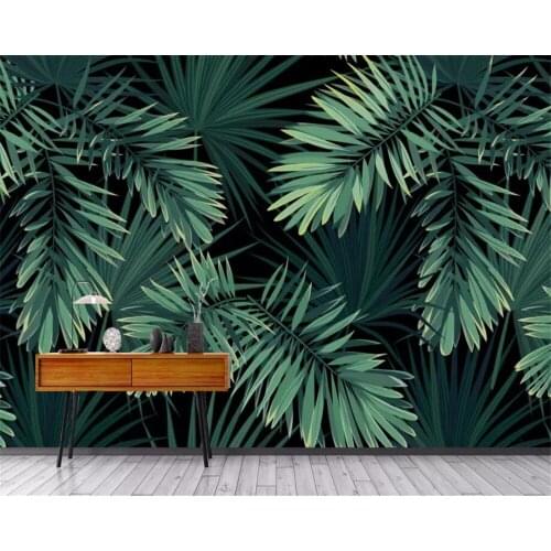 Beibehang Custom wallpaper European vintage hand-painted rainforest banana leaves background wall photo mural wallpaper tapety