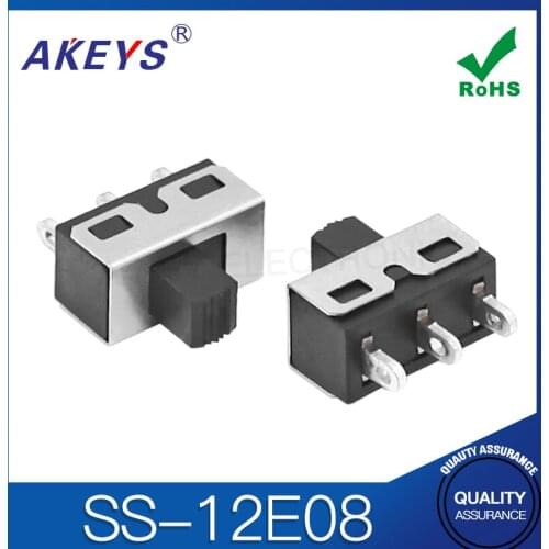 20PCS SS-12E08 Single row three-leg two-gear vertical slide switch high current 3A toggle switch 12D10 short foot JL