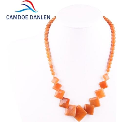 Four Style Fashion Black Onyx Square Beads Strand Choker Classic Natural Stone Long Charm Jewelry For Women Necklace & Pendants