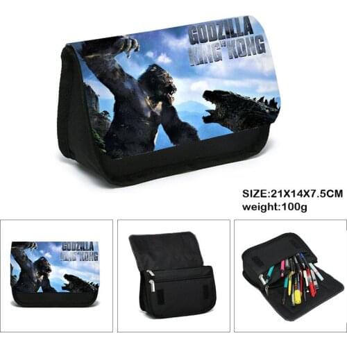 Godzilla Vs King Kong Pencil Bag Cartoon Pencil Bags Stationery Box Children Boy Bag Student Pencil Case Stationery Storage Bag