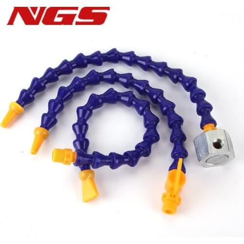 Plastic Coolant Hose Pipe 1/4" 3/8 1/2" Universal Flat Nozzle Flexible Round Water Oil Cooling Tube With Switch for Lathe CNC