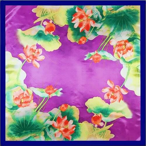 Free ahipping 90 cm * 90 cm Fashion Hangzhou west lake chinese wind lotus ladies scarves warp high quality