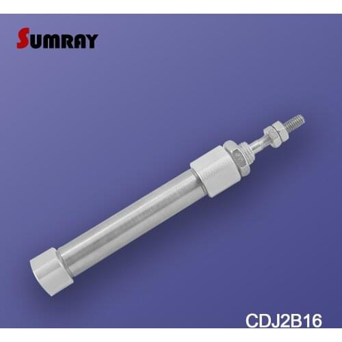 SUMRAY Stainless Steel Pneumatic Cylinder 16mm Bore 5/10/15/20/25/30/35/40-100mm Stroke CDJ2B Type Mini Pneumatic Air Cylinder