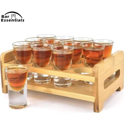12 Hole Cup Holder Cup Set Cocktail Shaker Lead-free Liquor Shot Glasses Wine With A Suit Cup Glass Small Glasses Wine Cup