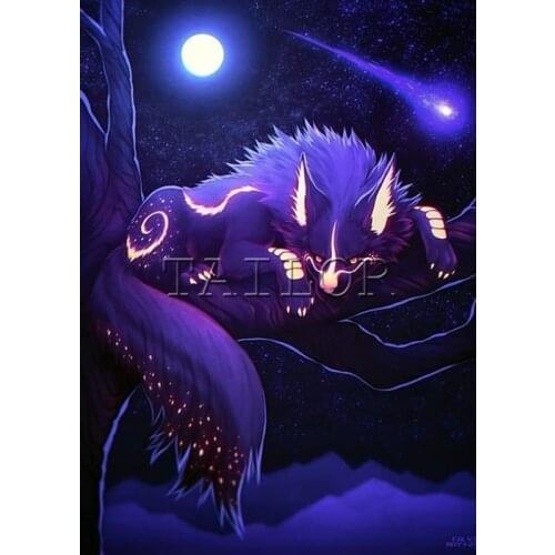 Full square Home Decor Gift Cuadros 5D diamond painting haft diamentowy kit set Cross stitch Mosaic animal Wolf color landscape