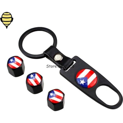 For Puerto Rico Flag Car Styling Wheel Tire Valve Stem Caps Valve Cover For Lincoln Benz MINI Cooper MG Opel Insignia SAAB Mazda