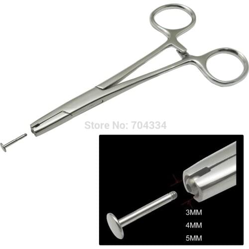 Acechannel 3 Sizes stainless steel ball holding pliers tools for body piercing jewelry 3mm 4mm 5mm