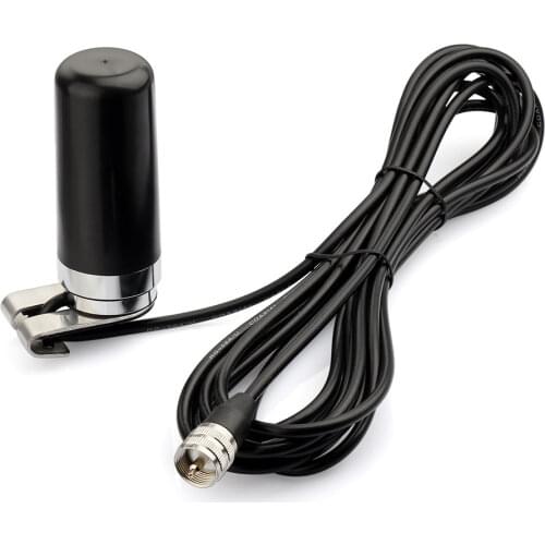 Superbat NMO VHF/UHF Dual Band Vehicle Radio Antenna Aerial Mount to UHF PL-259 RG58 Cable for Yaesu/Vertex Kenwood Mobile Radio