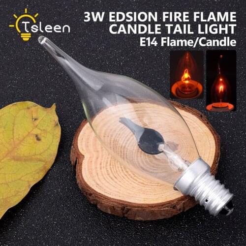 E14 3W Filament Bulb Lamp Dynamic Flame Effect LED Holiday Light 220V 230V 240V Simulation Fire Burning Flicker Christmas Light