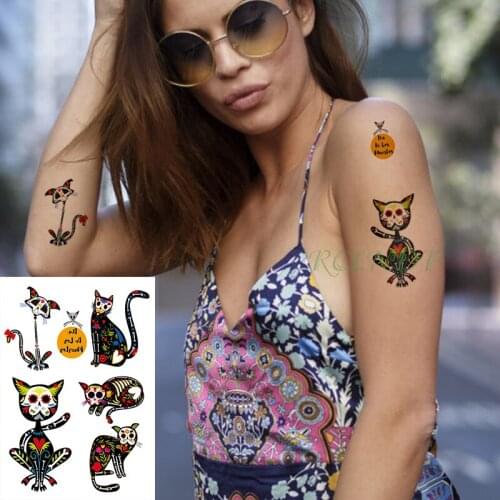 Waterproof Temporary Tattoo Sticker Cat Dog skull head fake tatto flash tatoo tatouage temporaire hand foot for women girl men