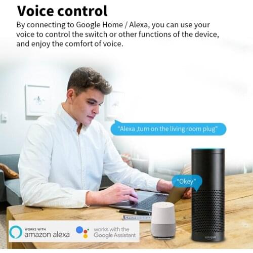 Wifi Wireless Socket 10A EU Smart Wifi Power Plug with Power Monitor Smart Home Outlet Works with Alexa Google Home Tuya App