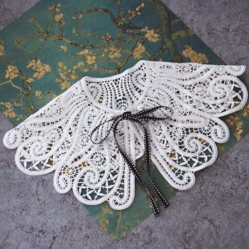 YSMILE Y Women Sweet Lace Tie Up Fake Collar Fashion Hollow Out All Match Detachable Collar Shirt Decoration Collar For Female