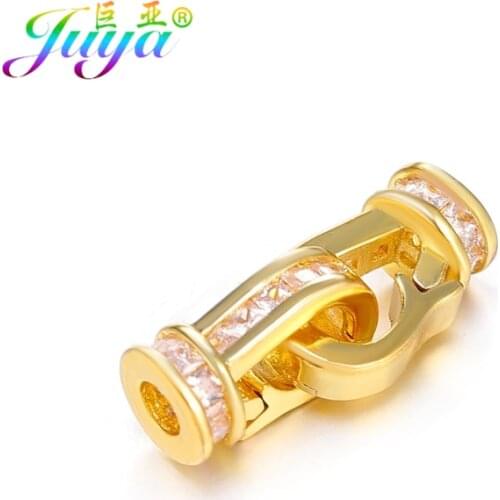 Juya DIY Simple Design Connector Lock Hooks Fastener Clasps Accessories Supplies For Natural Stones Pearls Jewelry Making