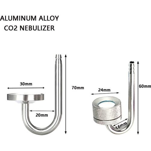ZRDR Prata 70mm aquário sistema de atomizador co2 difusor tanque de peixes água aquática planta dióxido carbono atomizador