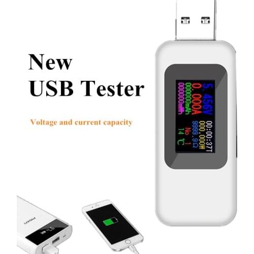 10 in 1 DC Type-C USB Tester Current 4-30V Voltage Meter Timing Ammeter Digital Monitor Cut-off Power Indicator Bank Charger