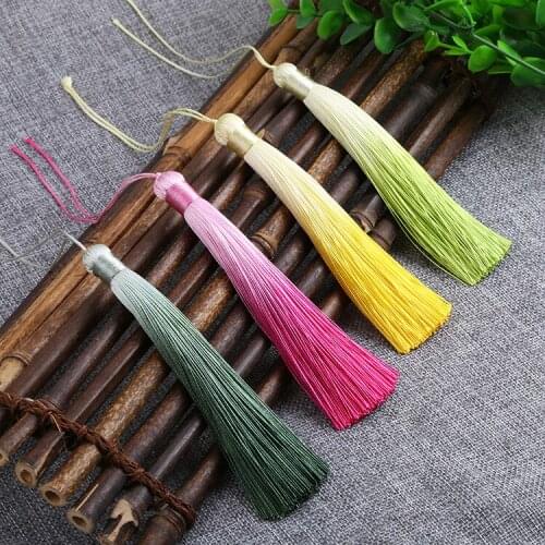 15pcs/lot Gradient Color Silk Tassel Charms Pendant Necklace Earring Findings Tassels for Jewelry DIY Material